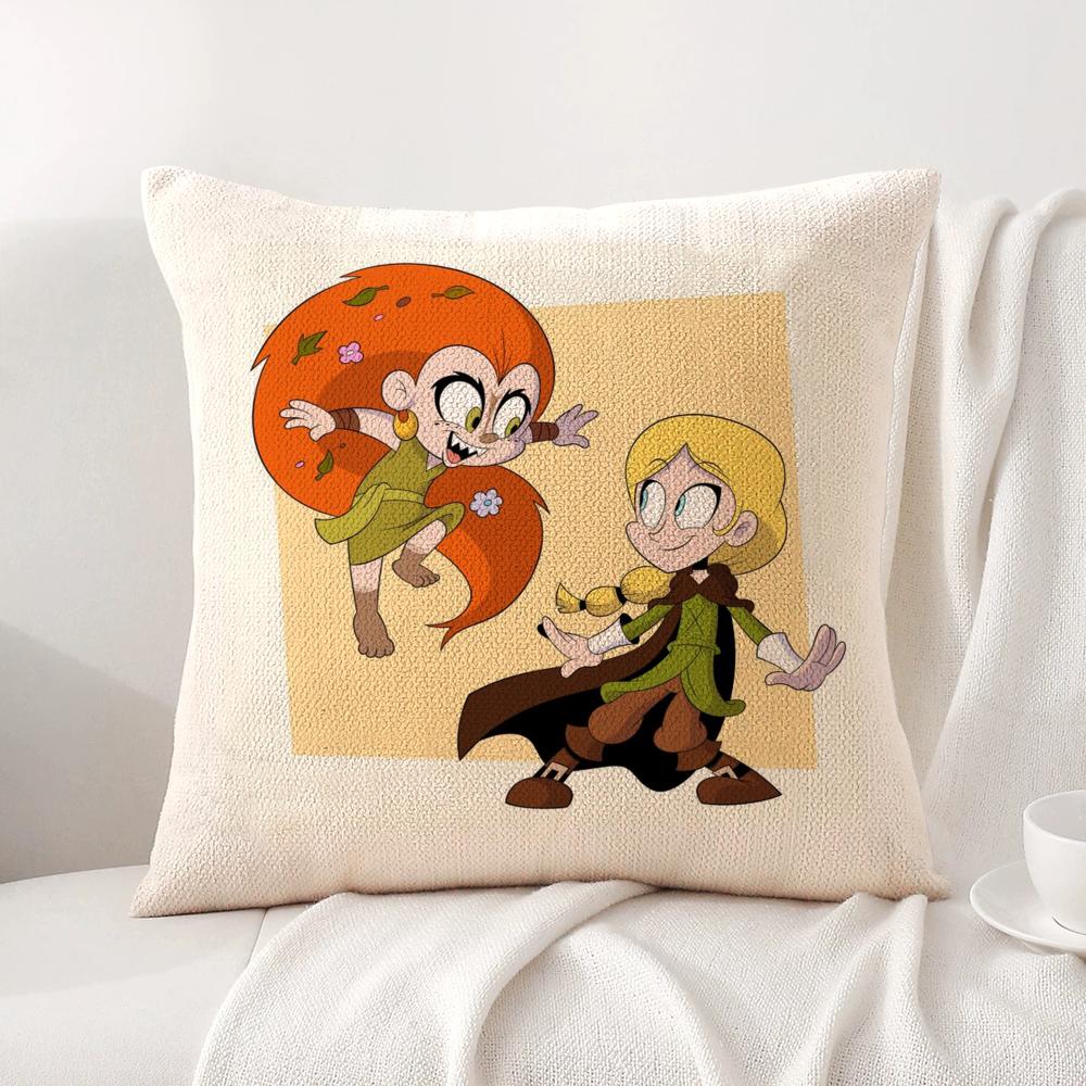 Ireland W-Wolfwalkers Cushion Cover Summer Coolness Linen Fabric Double-Sided Printing Pillow Case Sofa Home Decor Gift