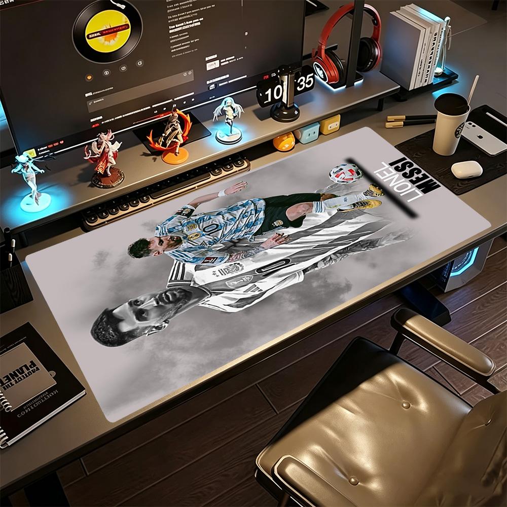Football Messi Large Mouse Pad Desk Mouse Pad Office Mouse Mats Non-Slip Rubber Base Gaming Accessories Ideal Gift for Gamers