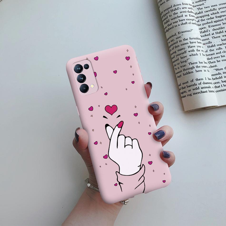 For Oppo Reno5 Pro Case Cute Cat Cactus Painted Soft Silicone Back Cover For Oppo Reno 4 5 Reno4 Reno5 Pro 5G Phone Cases Bumper