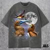 Three Brown Booby Moon Shirt, Tropical Sea Bird Tee, Galaxy Space Bird Graphic, Ocean Wildlife Lover Gift, Coastal Nature T-Shirt