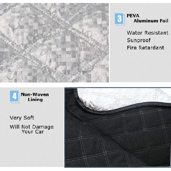 Beicarin Car Windshield Cover, Heavy Duty Ultra Thick Protective Windscreen Cover - Snow Ice Frost Sun UV Dust Water Resistent - Pefect Fit For Cars