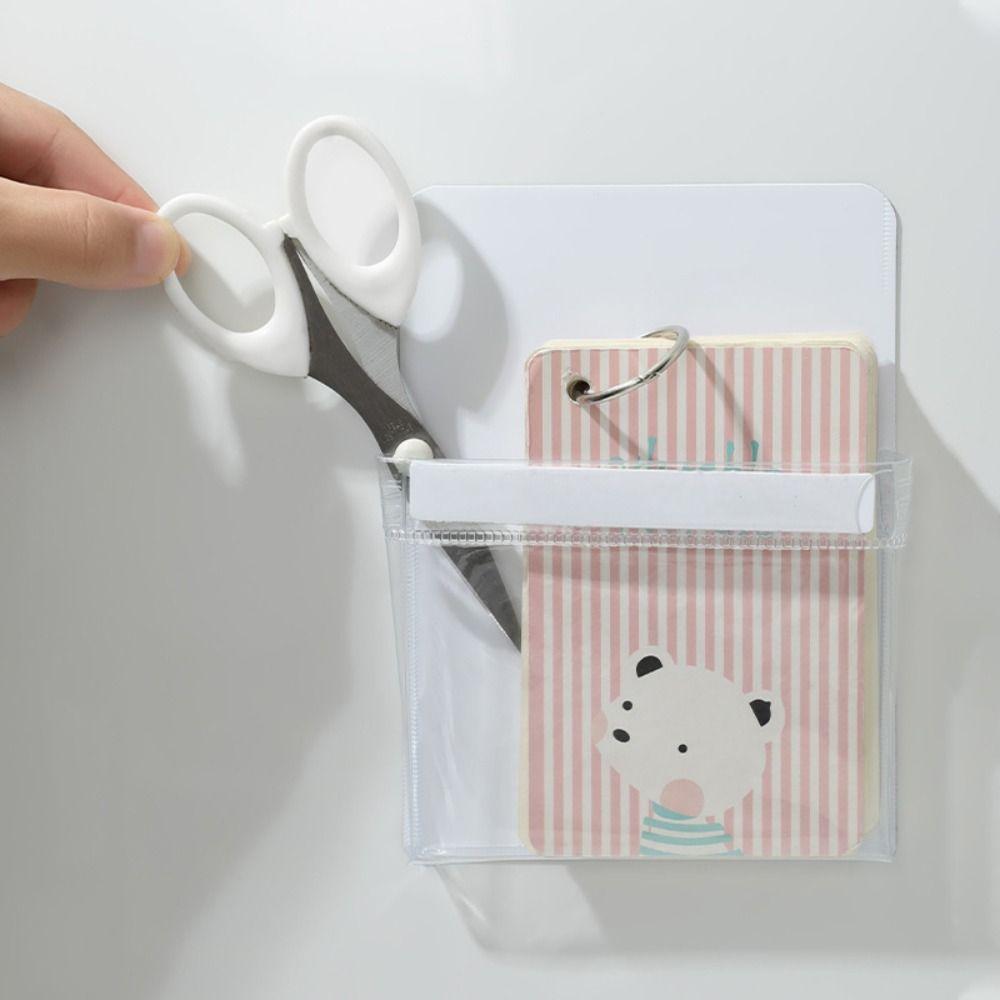 Transparent Magnetic Storage Pouch Refrigerator Side Door Shelf For Refrigerator Microwave Kitchen