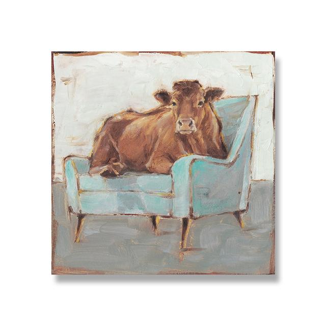 Абстрактное мычание коров, крупный рогатый скот, сидящий на диване, Painitng, принт на холсте, постеры с животными, принты, настенное искусство для декора гостиной, Cuadros
