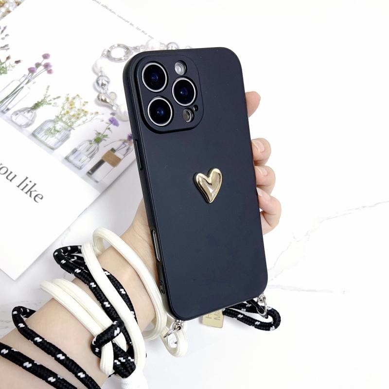Чехол-кошелек на шею для Xiaomi 15T Mi 17 Pro Max Redmi 15 15C Note 14 Pro Plus 14C 14T Ремешок Ударопрочный Защита от потери Любовь Чехол
