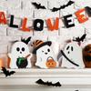 3 Pcs Halloween Ghost Ornament Wooden Ghost Centerpiece Tiered Tray Decoration for Halloween Fall Party Mantel Decor