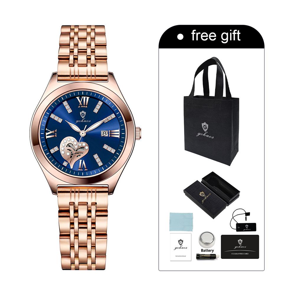 Gohuos 7816 Women's Quartz Wristwatch with Accessories Fashion Auto Date Water Resistant Clock for Women in Stock Female Watch