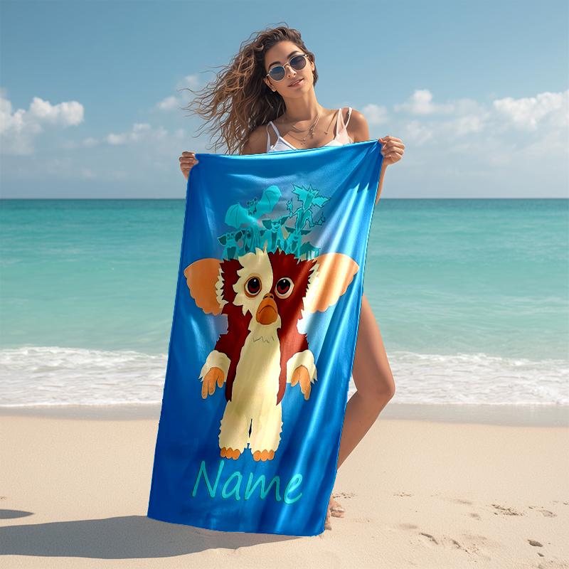 Personalized customized proof beach towel with Gremlins pattern - soft, absorbent,quick-drying,perfect swimming,camping&bathing
