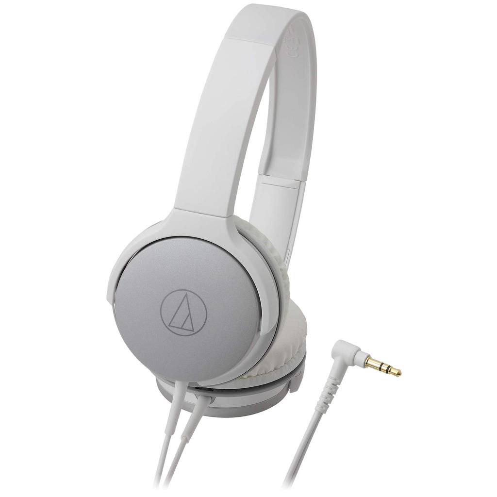 Audio Technica WH Headphones Wired Silver White ATH-AR1