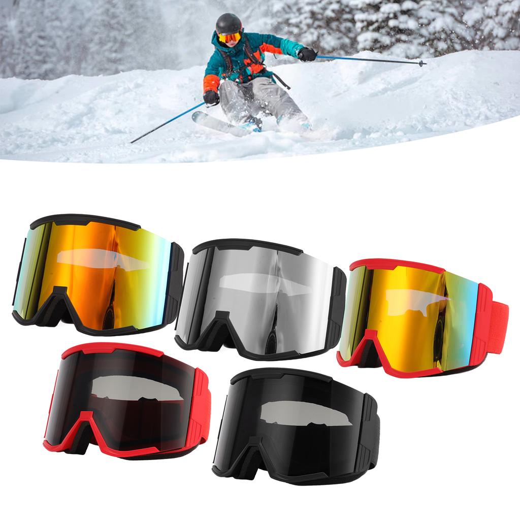 Взрослые лыжные очки Двойные линзы Антизапотевающие Большое поле обзора Цилиндрические сноубордические очки Ветрозащитные очки для альпинизма Двухслойные лыжные очки