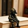 Миниатюрная фигурка тактического солдата, Реалистичная сидящая статуэтка снайпера из смолы, Коллекционная скульптура-украшение спецназовца с оружием