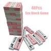48 шт. Игра Секс-Блок для взрослых Секс-игрушки Деревянная башня из блоков Игра Пары День святого Валентина Падающая башня Игры на складывание SM-продукт