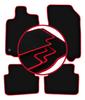 Велюровые коврики с красной окантовкой для: Renault Laguna II универсал, лифтбек (2001-2007 гг.)