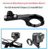 Aluminum Bike Bicycle Motorcycle Handlebar Mount Holder for DJI Action 4/3 Insta360 GO3 X3 Gopro 11 8 Action Cameras Accessories