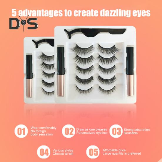 1 набор магнитных ресниц с пинцетом для подводки глаз, естественно выглядящие магнитные накладные ресницы с аппликатором, инструменты для макияжа глаз для женщин и девочек