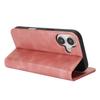 For iPhone 17 Case PU Leather Calf Textured Magnetic Closing Smart Phone Cover