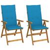 Day and Night - Day and Night Reclining Garden Chairs 2 Pcs Solid Acacia Wood Cushions