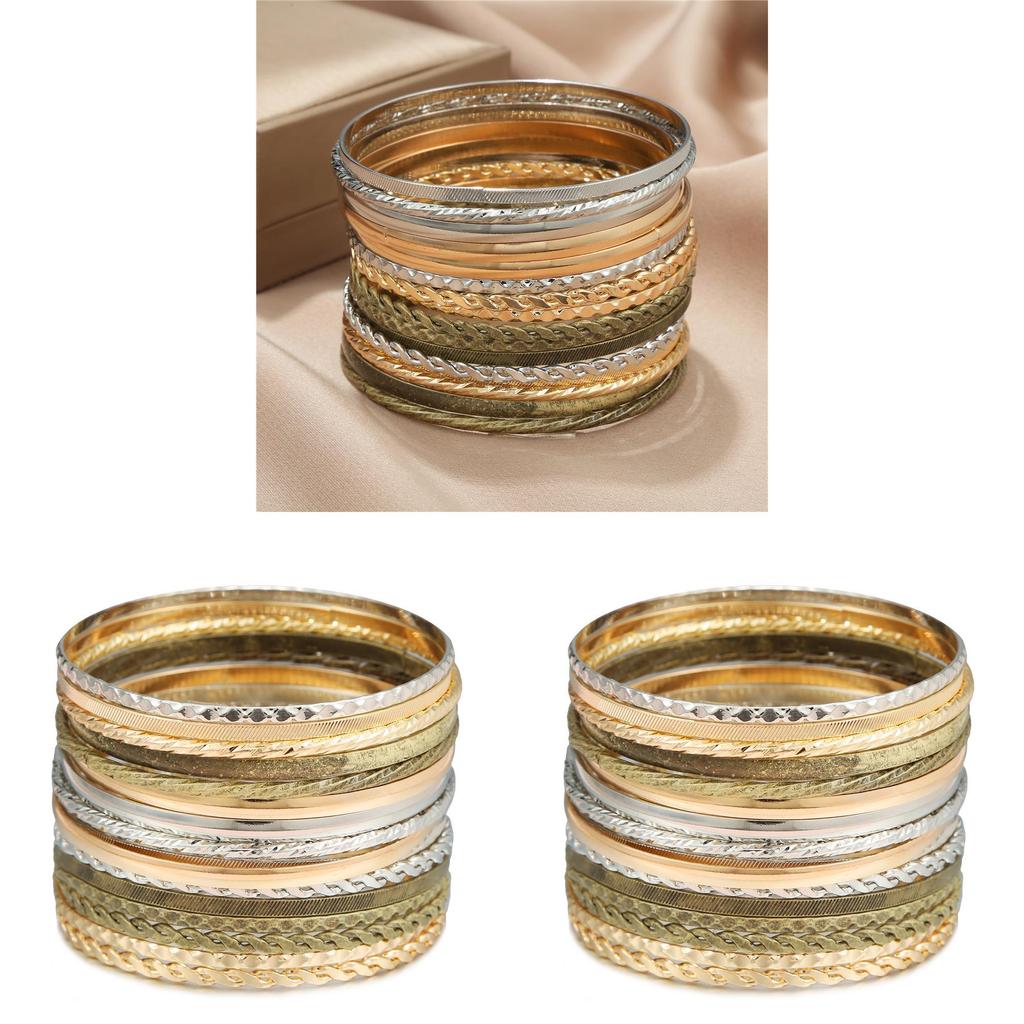 Stylish Iron Geometric Bracelets Pack With Durable Coating For Men And Women