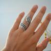 Adjustable Geometric Olive Leaf Alloy Ring for Women
