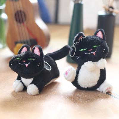 Милая милая черная кошка кулон плюшевая игрушка кукла котенок сумка подвесной брелок кукла кукла