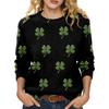LXF-YT52 Saint Patrick's Day Fair Isle Pullover Sweater - Long Sleeve, Spring and Autumn Fashion.
