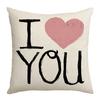New Valentine's Day Pillow Case Pink Love Linen Print Couple Home Living Room Sofa Cushion Pillow