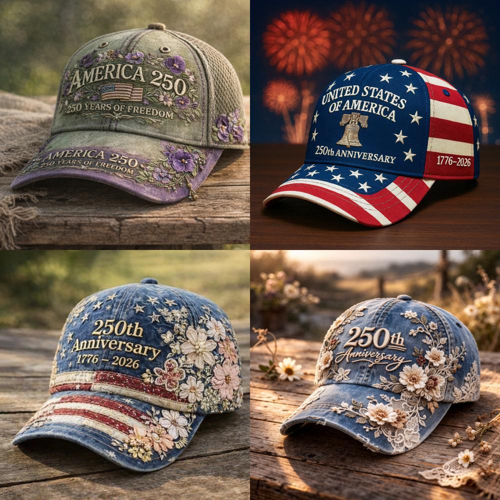 250th Anniversary 3d Printed Baseball Cap With Curved Brim For Casual Wear