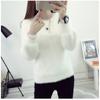 Autumn and Winter Clothes Thickened Loose Imitation Mink Fleece Knitted Bottoming Shirt Mohair Thickened Warm Round Neck Pullover Sweater Women