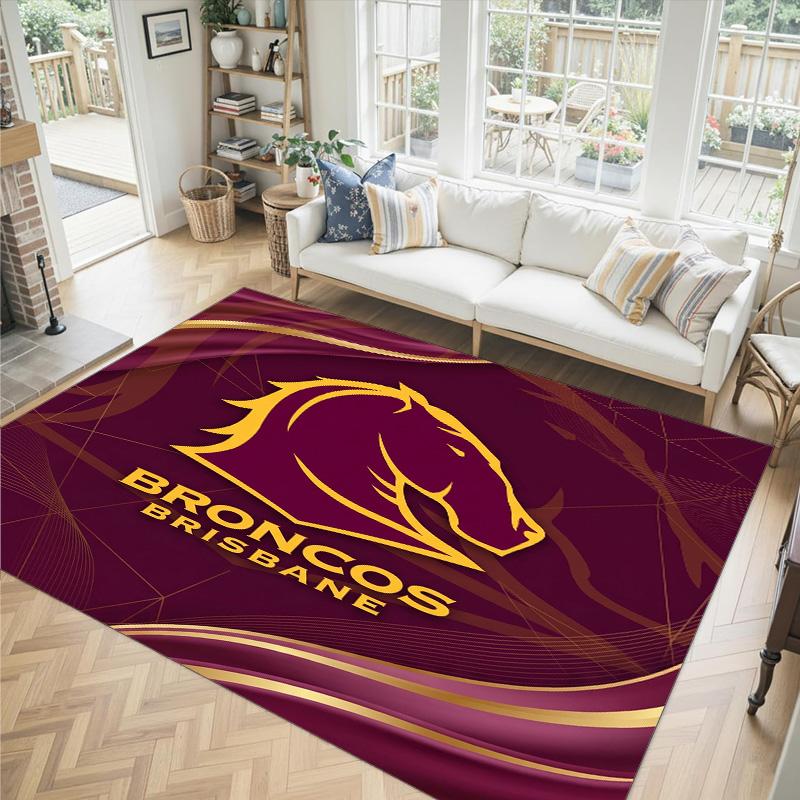 Дизайн Brisbane Broncos Кристальный Велюровый Ковер Уютный Не?Нескользящий ковер с принтом для спальни, гостиной, прихожей