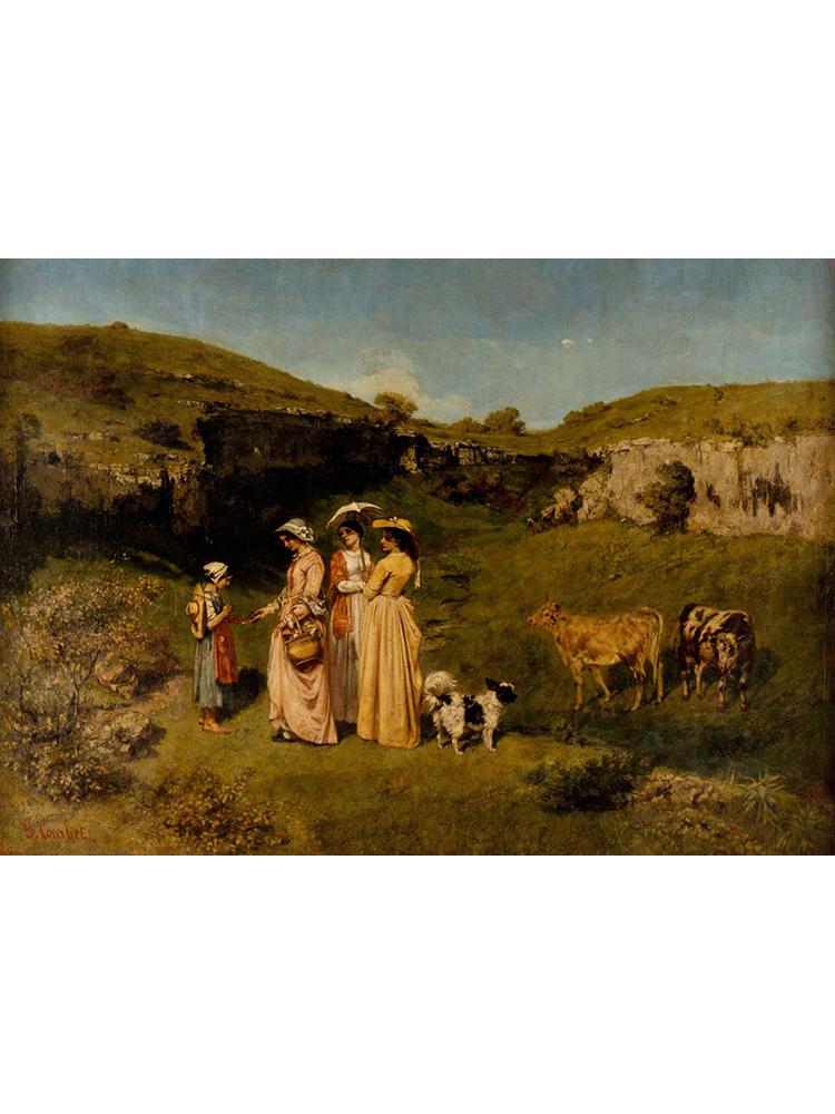 Realism Famous Artist Gustave Courbet River Rocks Forest Landscape Poster Canvas Painting Wall Art for Living Room Home Decor