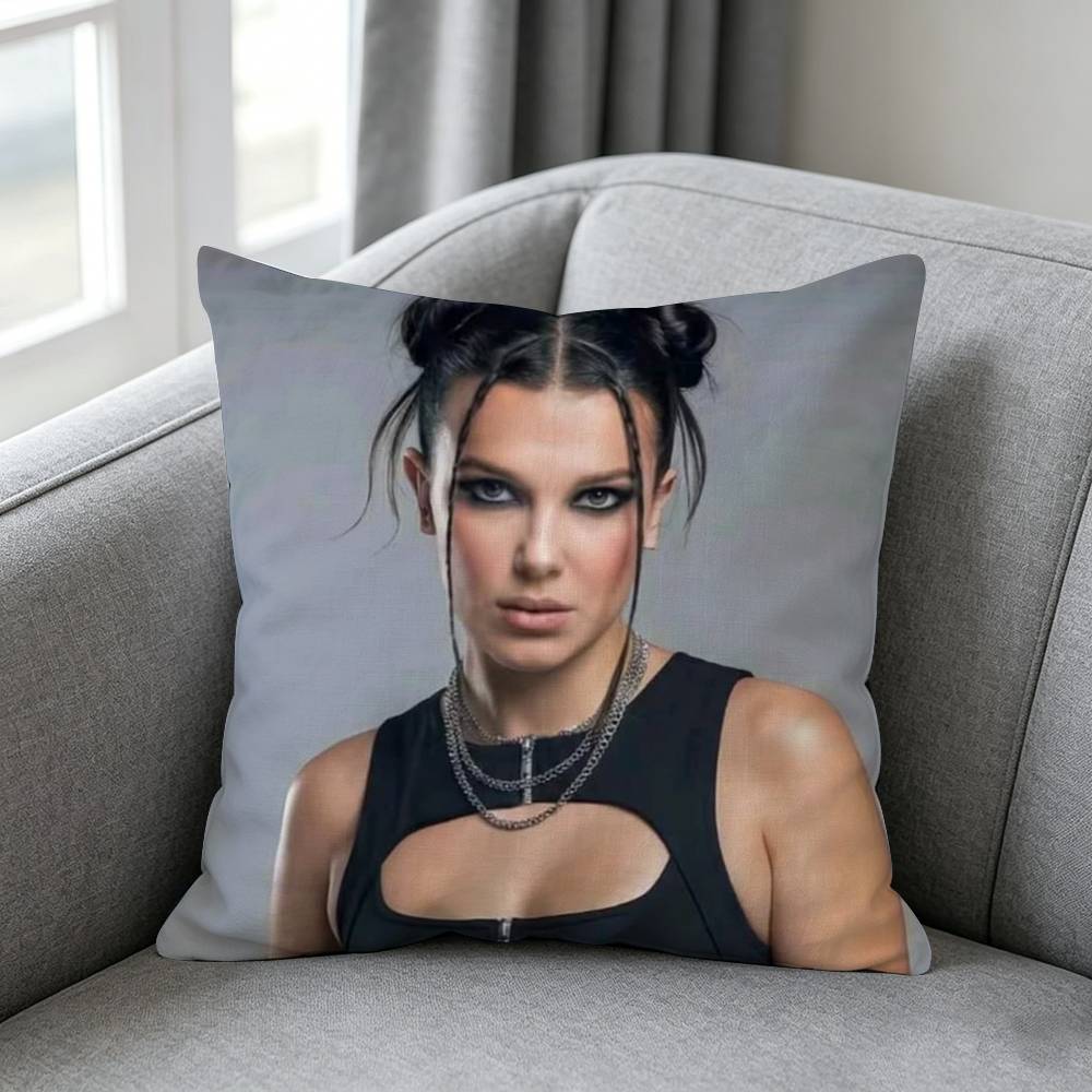 Actor Millie Bobby Brownn Pillow cover gift High definition digital printingSurprise  vivid pattern Household
