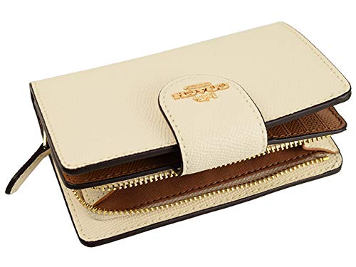 Coach Wallet F06390 6390 Chalk Cross Grain Leather Medium Corner Zip Wallet [Coach] (bi-fold) Women's [Outlet Product] [Brand] [Item]