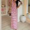 2026 Women's Clothing Elegant V-neck Polka Dot Back-hanging Neck Dress