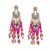 Women's Bohemia Beaded Tassel Ear Pendent Long Fringe Eardrop Dangle Earrings Ladies Jewelry Christmas Gift