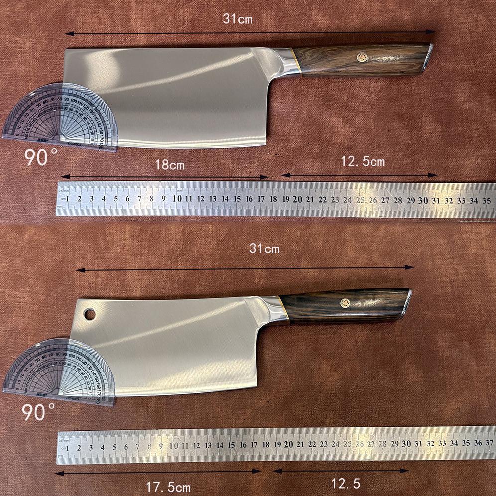 Powder Alloy Steel Blade Kitchen Knife Wood Handle Chef Slicing Vegetables Cleaver Meat Butcher Chopper Poultry Knife Messer