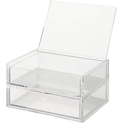 MUJI Штабелируемый акриловый ящик с двумя выдвижными ящиками и крышкой, прибл. Ш x 13 см Г x 47380965. 17,5 см 9,5 см В,