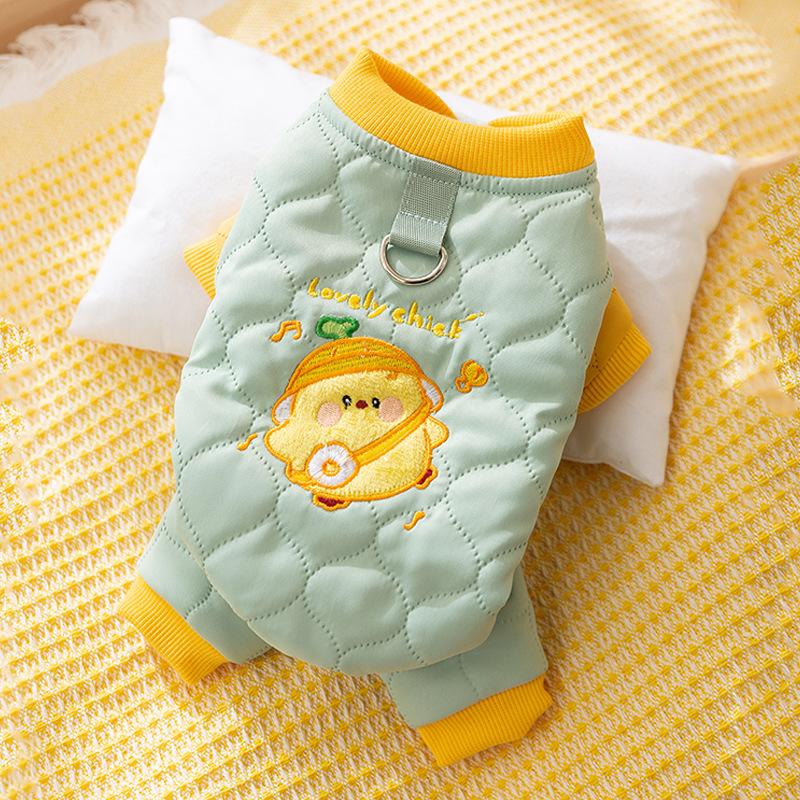 Dog Four-legged Clothes Yorkshire Than Bear Teddy Quilting Cotton Can Be Towed Cotton Clothes Autumn and Winter Warm Pet Clothes