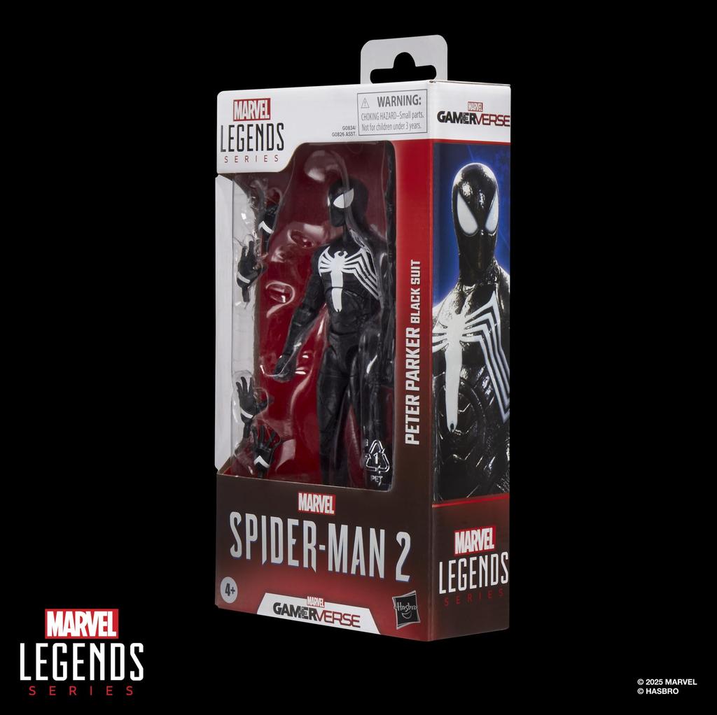 Hasbro MARVEL Серия Marvel Legends Gamerverse Питер Паркер Черный 2 Воссозданный из видеоигры Коллекционная фигурка 15 см G0834 Аутентичный костюм,