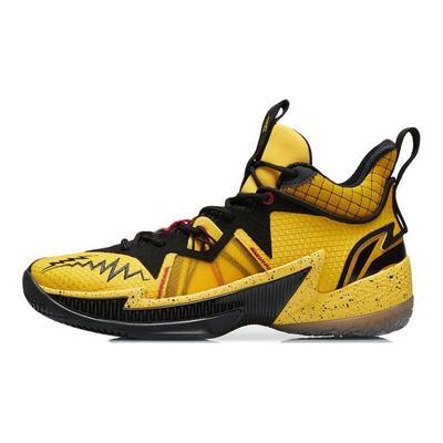 Баскетбольные кроссовки Li Ning Competition, износостойкие, нескользящие, среднего размера, мужские, желтые, черные ABAR083-6