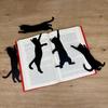 Metal Cat Bookmark Set Lightweight Iron Page Holders with Black Cat Design