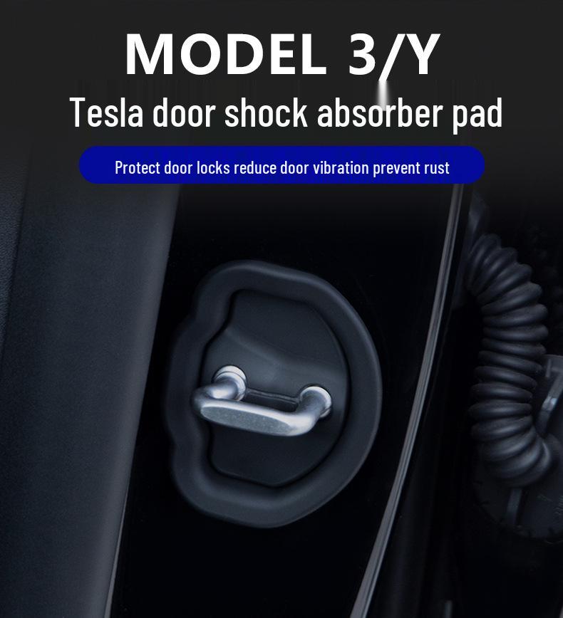 Tesla Model Y3 Защита от ударов для дверного замка, силиконовая буферная накладка