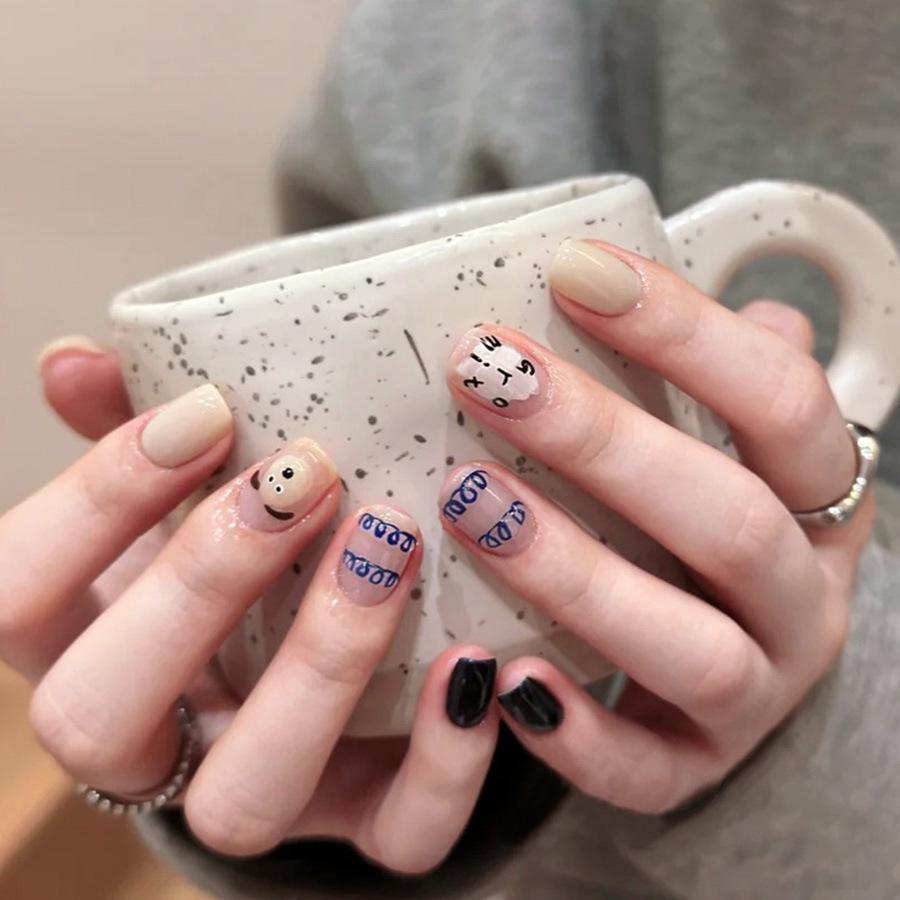 24 Cute Puppy Cartoon Nail Stickers: Fresh, Stylish & Wearable