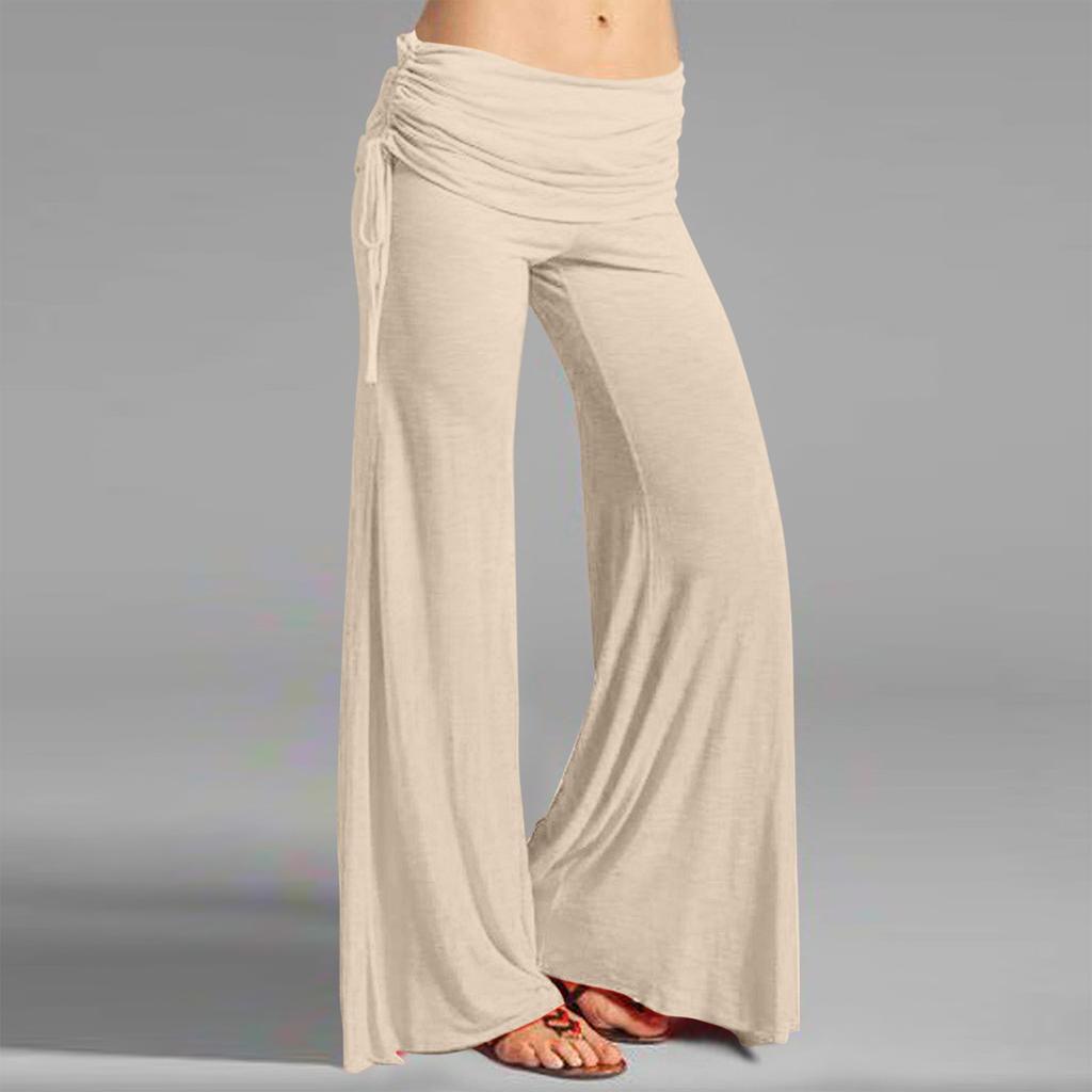 Women's High Waist Wide Leg Pants Casual Loose Fit Palazzo Lounge Yoga Pants with Drawstring