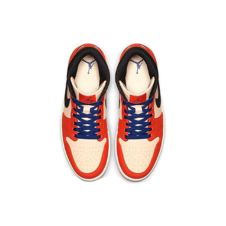 Кроссовки Air Jordan 1 Retro Mid SE Team оранжевые мужские черные 852542-800