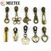 Meetee 5-20 шт. 5# Слайдер для нейлоновых молний, головка молнии из цинкового сплава, декор, бронзовый пуллер для молний, аксессуары для шитья куртки, пальто