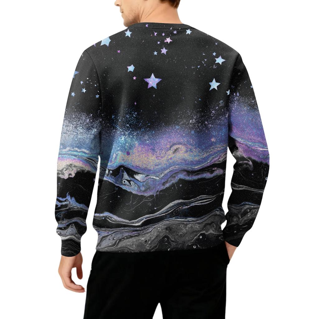 Мужская толстая теплая толстовка с флисовой подкладкой и круглым вырезом