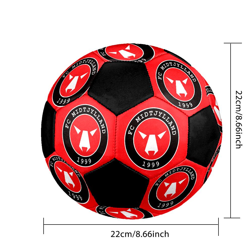 SIZE 5 FC Midtjylland Soccer Ball Colorful All Ages Machine Stitched PVC Competition Ready Durable High-Bounce