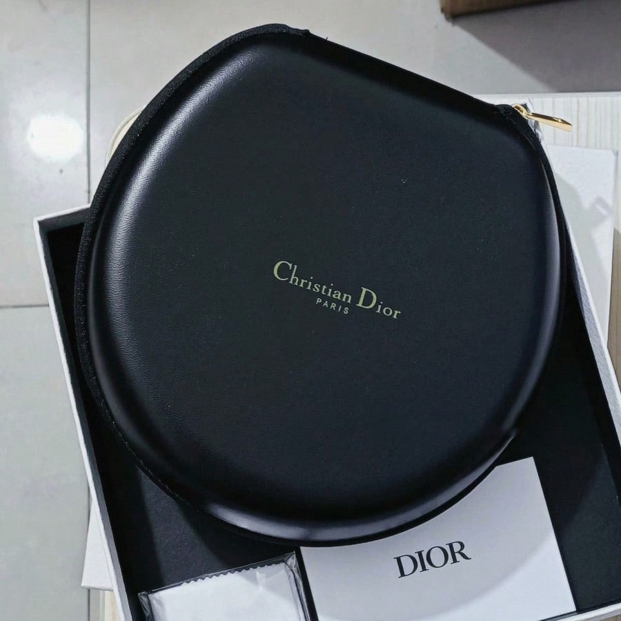 Dior Черный кожаный чехол на молнии для солнцезащитных очков