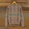 Women's Vintage Knit Button Vintage Print Cardigan Jacket
