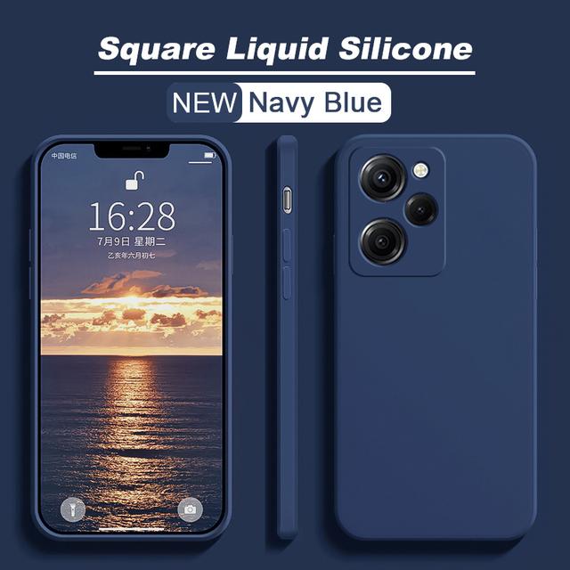 Poco X5 Pro Case Square Liquid Silicone Camera Lens Protector Phone Case For Xiaomi Poco X5 X 5 Pro X5Pro Pocox5 Pro Soft Cover