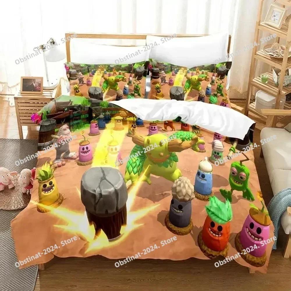 Game My Singing Monsters Bedding Set Printed single Comforter Quilt Cover Duvet Cover Pillow Case 3 Pieces Sets Kids Adult Size
